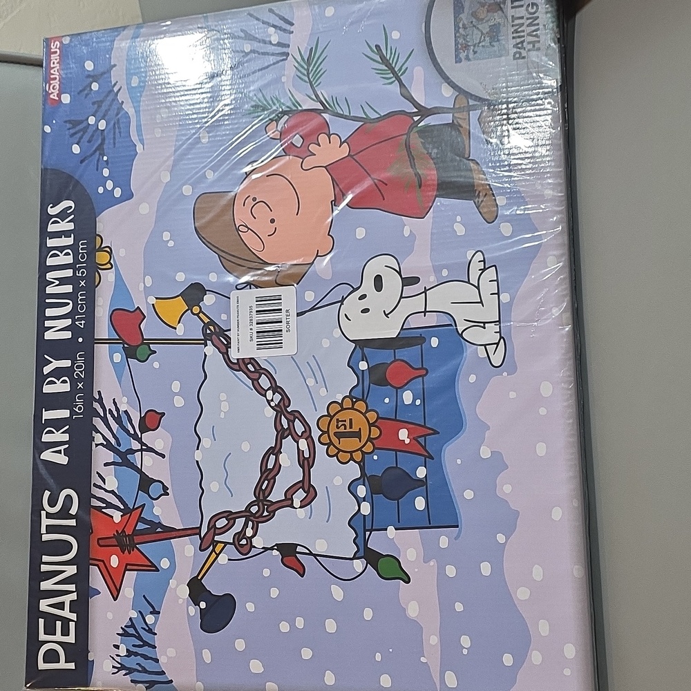 PEANUTS Charlie Brown and Snoopy Christmas Art Paint By The Numbers NEW